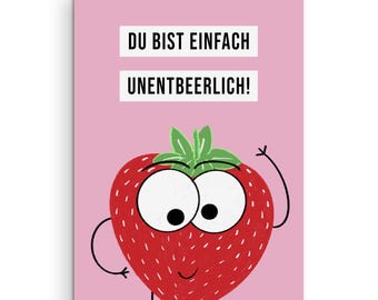 Postcard You are UNBELIEVABLE Strawberry Card Gift Girlfriend