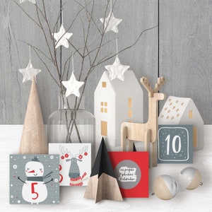 Calendario dell'avvento da grattare "grigio - rosso", calendario dell'avvento da grattare Calendario dell'avvento da riempire Calendario dell'Avvento da uomo, calendario natalizio