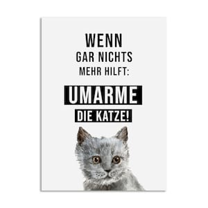 Postcard HUG THE CAT Card Greeting card for cat lovers