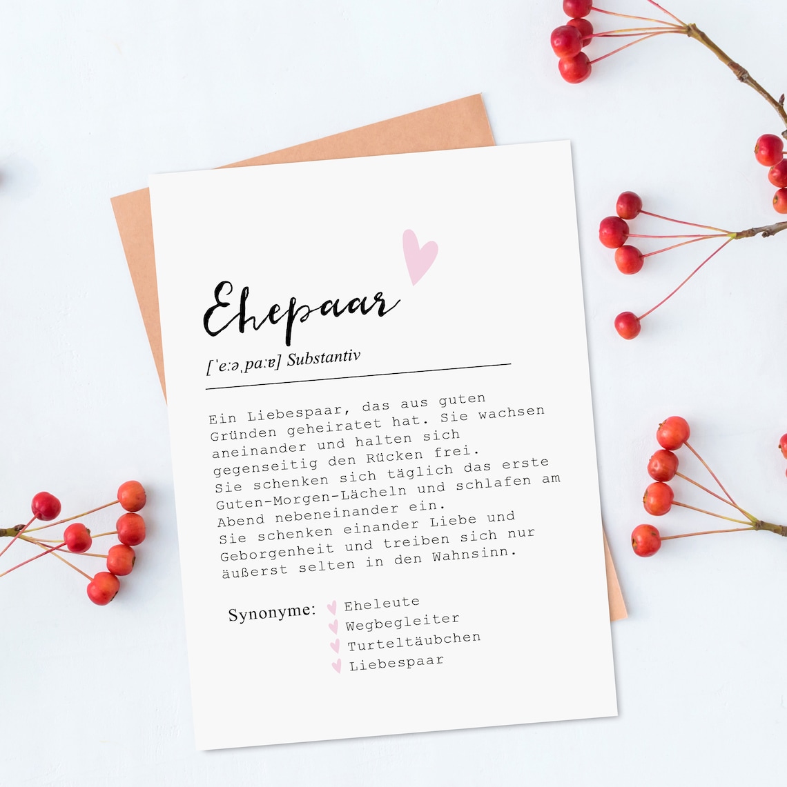 Postkarte EHEPAAR inkl. Briefumschlag Hochzeit Geschenk Etsy