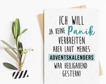 Weihnachtskarte HEILIGABEND gestern Postkarte Weihnachten Spruch