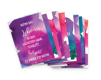 Set of 10 Postcards Proverbs Watercolor, Postcards Motivation, Motivation Cards, Postcards Sayings, Sayings Poster, Motivation Card