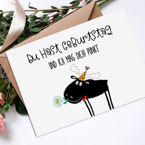 Geburtstagskarte Du hast Geburtstag ELCH Geschenk Freundin Postkarte