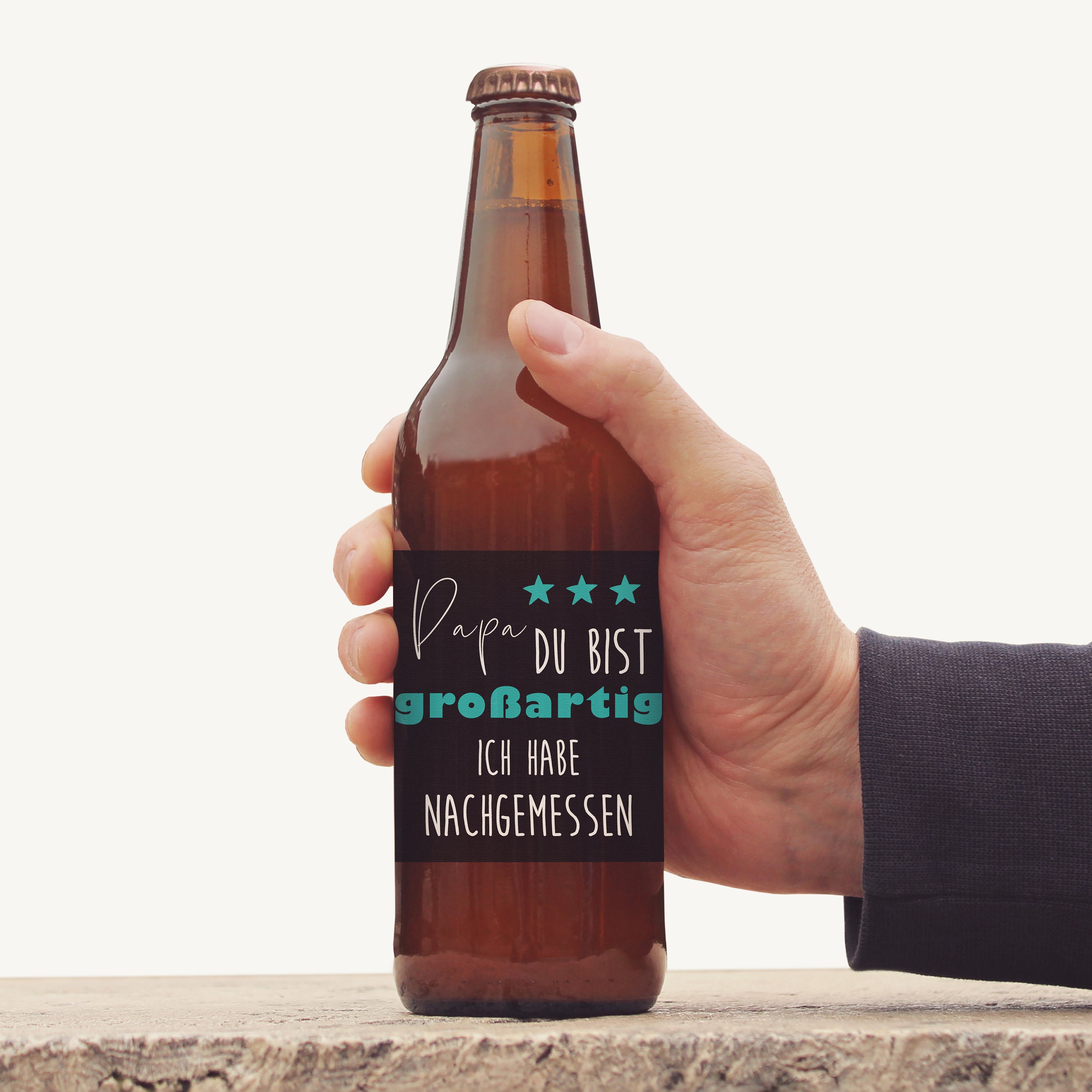 Personalisiertes Flaschenetikett für 0,5 l Bierflaschen zum Vatertag