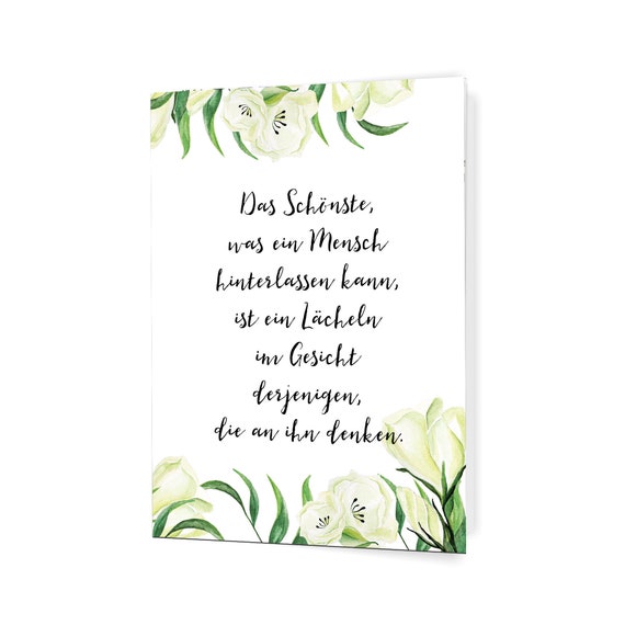 4 Beileidskarten Trauer-Karte Anteilnahme Kondolenzkarte Umschlag weisse Blume 4 Beileidskarten Trauer-Karte Anteilnahme Kondolenzkarte Umschlag weisse Blume