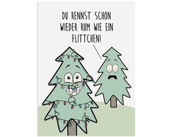 Weihnachtskarte FLITTCHEN Postkarte Weihnachten lustig Spruch