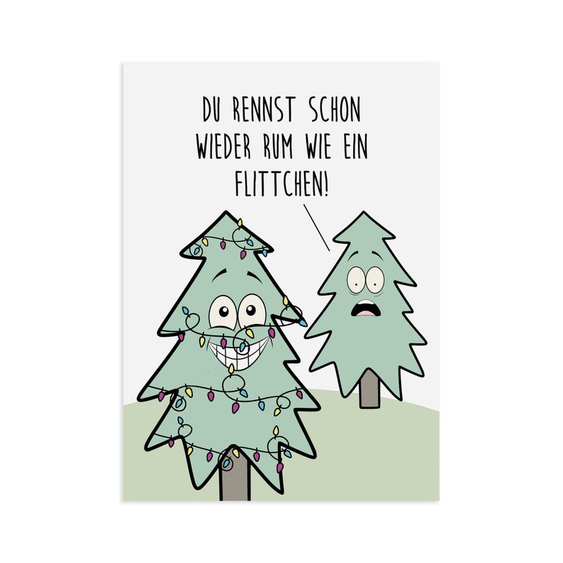 Weihnachtskarte FLITTCHEN Postkarte Weihnachten lustig Spruch Bild 1