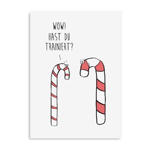 Weihnachtskarte ZUCKERSTANGEN Postkarte Weihnachten lustig Spruch