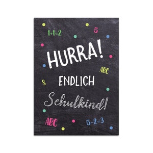 Schulanfang Glückwunschkarte, Postkarte Schulanfang, Einschulung Postkarte, Grußkarte Schulanfang, Schulanfang Geschenk, Schulanfang Deko Bild 2