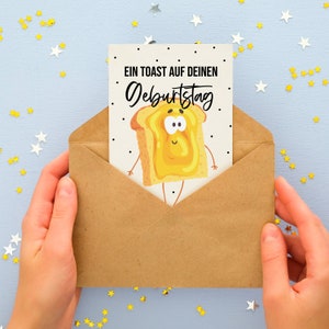 Geburtstagskarte Ein TOAST auf Deinen Geburtstag Postkarte Geschenk Freundin Bild 2