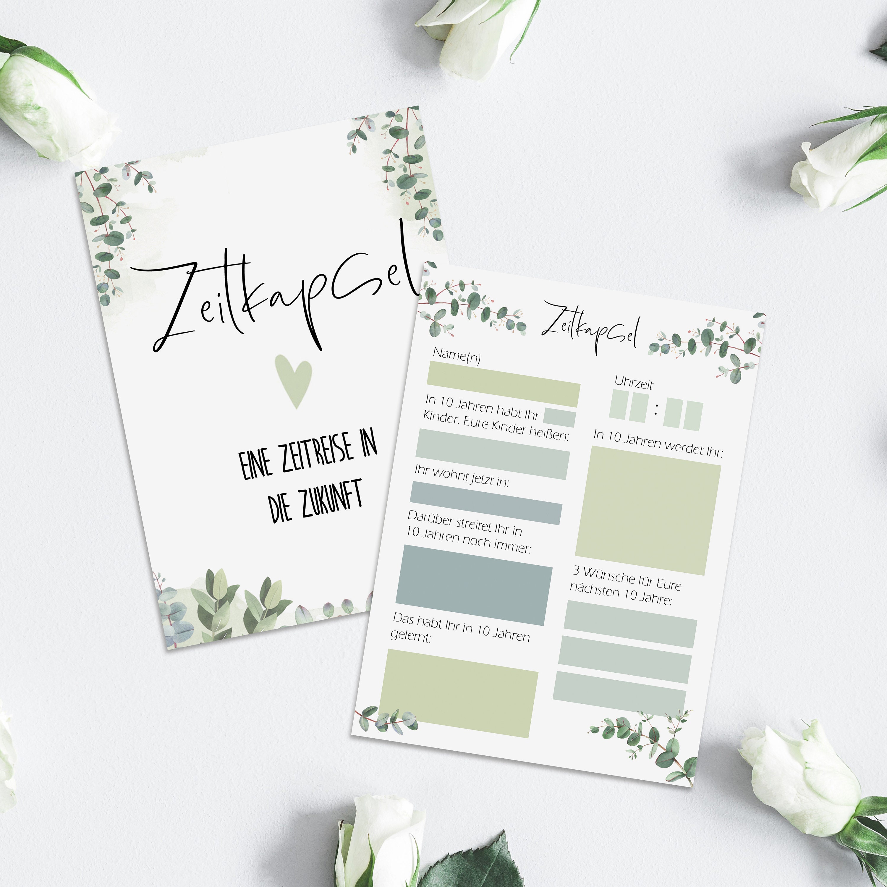 Hochzeitsspiel Zeitkapsel Karten EUCALYPTUS 50 Stück Etsy Schweiz