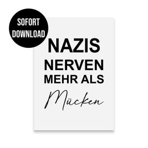 Poster NAZIS zijn irritanter dan MUGGEN Demobord DOWNLOADEN