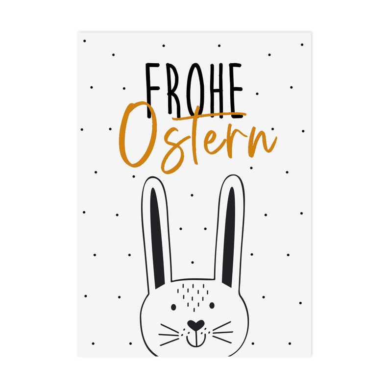 Osterkarte FROHE OSTERN schwarz weiß Ostern Geschenk Bild 2