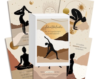 24 YOGA cards with affirmations Advent calendar with 24 cards YOGA Advent calendar