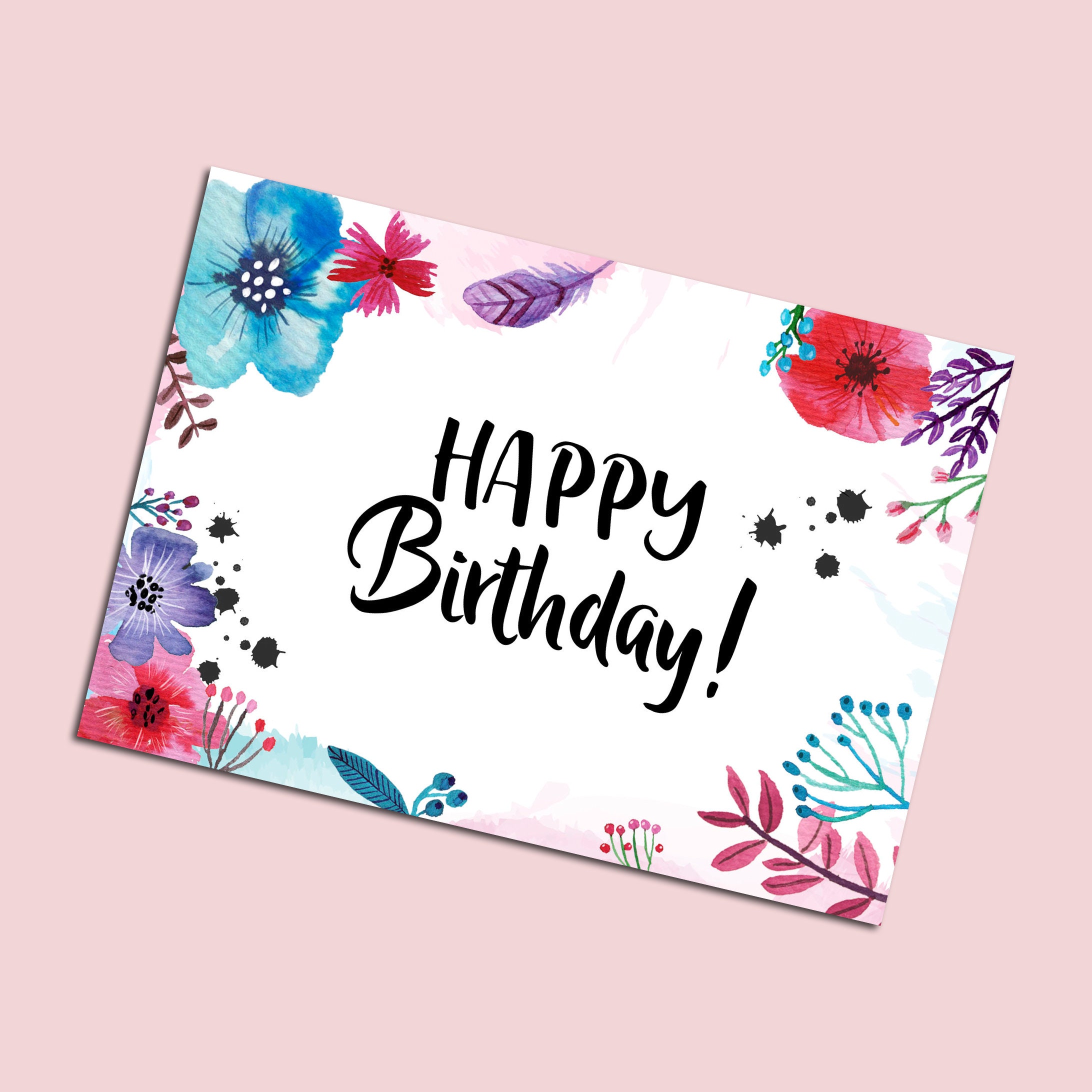 postkarte geburtstag blumen aquarell geburtstagskarte blumen etsy
