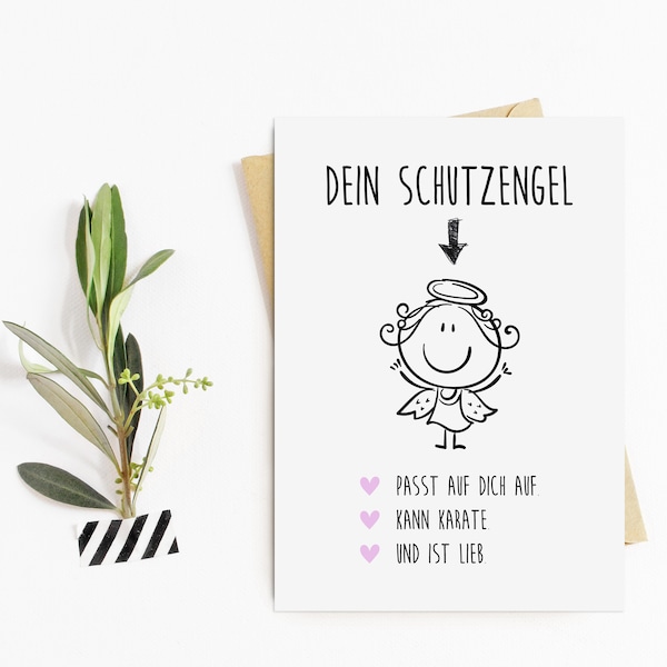 Postkarte SCHUTZENGEL Geschenk Freundin