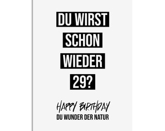 Birthday card 29 Wonders of Nature again funny postcard birthday card women