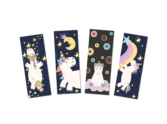 Lesezeichen Einhorn 4er Set Lesezeichen Papier Einschulung - Etsy.de