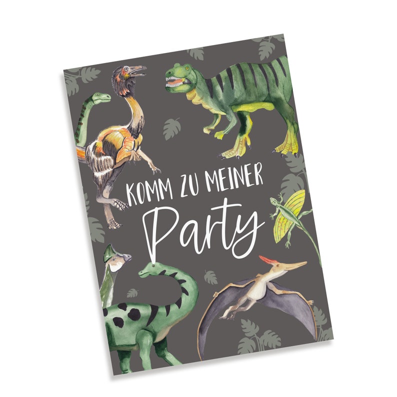 10 x Einladungskarten Kindergeburtstag DINOS 10 Tüten inkl. Sticker Mitgebsel Kindergeburtstag Bild 4