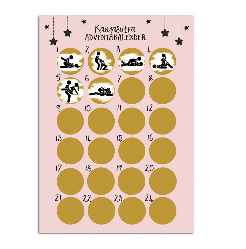 Advent calendar for rubbing KAMASUTRA Advent calendar A3 Christmas calendar 