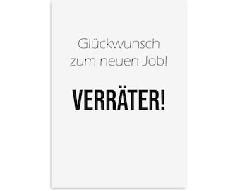 Postcard colleague TRAITOR job change gift colleagues farewell gift colleague