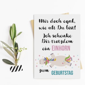 Biglietto d'auguri UNICORNO, non importa quanti anni hai unicorno cartolina cartolina unicorno