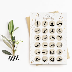 Postcard Advent Calendar YOGA HELL Christmas Calendar Postcard A6 Yoga Gift