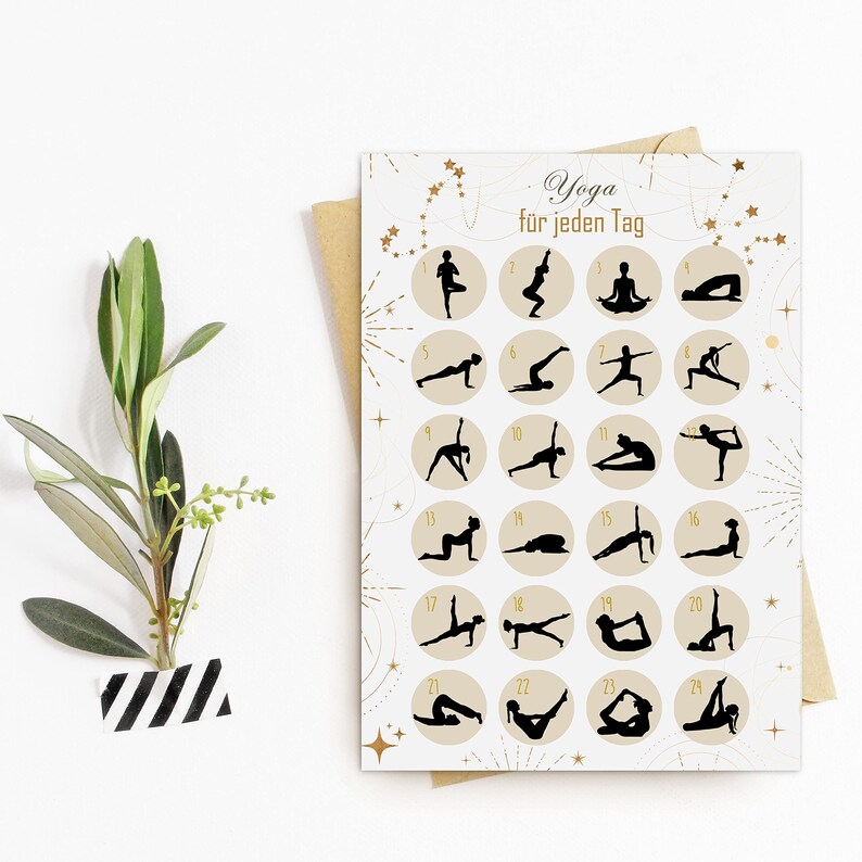 Postkarte Adventskalender YOGA