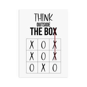 Postcard Think outside the BOX motivational card funny sayings postcard funny