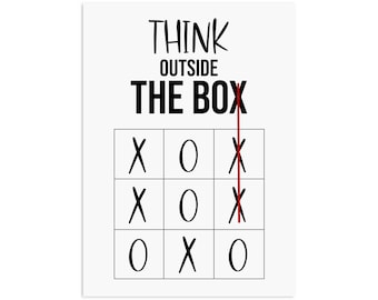 Postcard Think outside the BOX motivational card funny sayings postcard funny