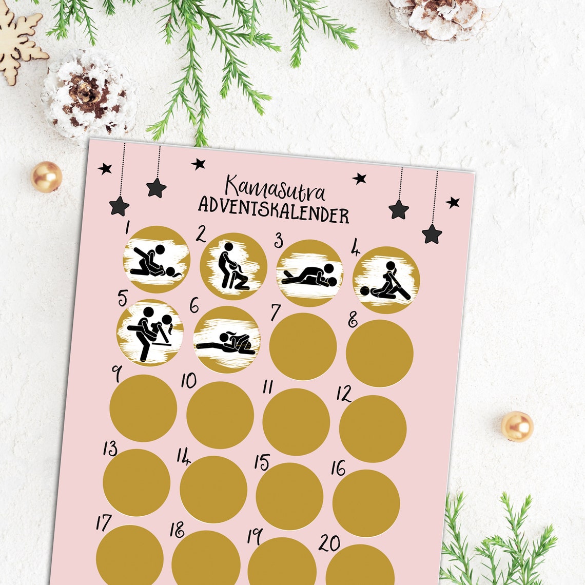 Adventskalender zum Rubbeln KAMASUTRA Adventskalender A3 Etsy.de