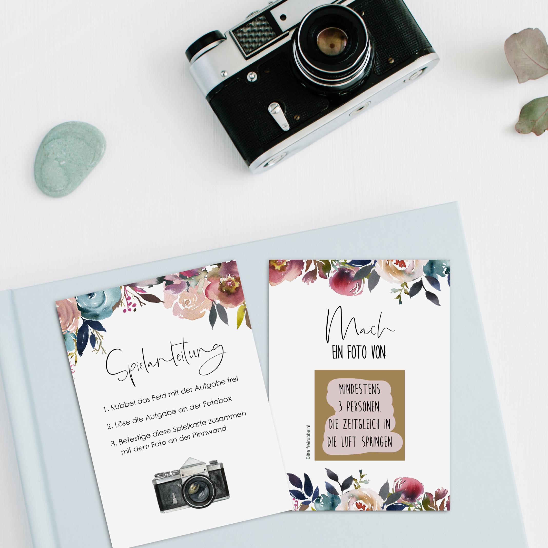 50 photo tasks wedding to scratch off "Boho Wedding!" Scratch cards