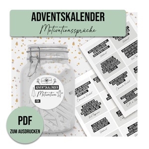 Adventskalender MOTIVATION Adventskalender zum Ausdrucken digitale Datei DOWNLOAD Bild 1