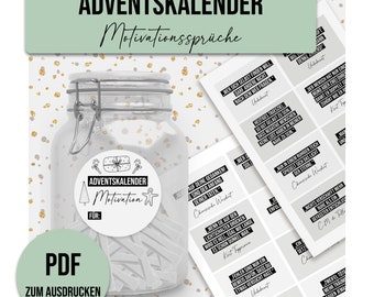 Adventskalender MOTIVATIE Adventskalender voor het afdrukken van digitaal bestand DOWNLOAD