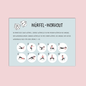 Postkarte Fitness Würfel-Workout, Postkarten Motivation, Sport, Challenge Fitness Neujahr Postkarte Bild 5