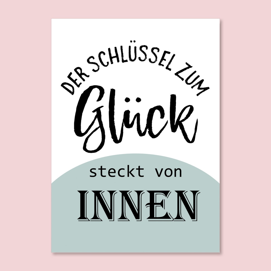 Postkarte GLÜCK Der Schlüssel zum Glück Postkarte Etsy