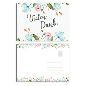 Postkarte Vielen Dank Weiße Hochzeit, Karte Danke, Dankeskarte Hochzeit, Danke Geschenk, Danke Postkarte, Danksagung Hochzeit, dankeschön Bild 5