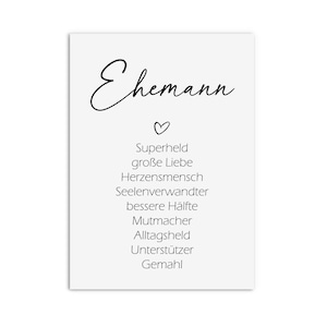 Postkarte SYNONYME Ehemann Geschenk Ehemann Hochzeitstag