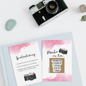 50 compiti con la scatola delle foto da grattare "Acquerello rosa matrimonio!" Gratta e vinci