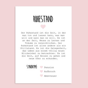 Postkarte RUHESTAND Definition inkl. Briefumschlag Ruhestand Geschenk Kollege Bild 3