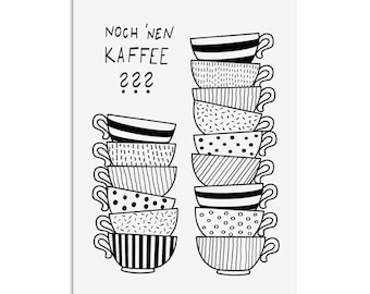Postal TAZAS DE CAFÉ regalo novia tarjeta café