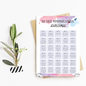 Carte postale Défi du minimalisme 30 jours Carte de motivation Nouvel An
