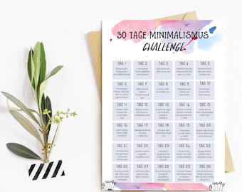 Postkarte Minimalismus Challenge 30 Tage Motivationskarte Neujahr