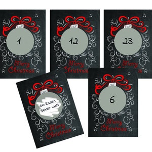 Weihnachtskarten zum Rubbeln, 25 Rubbelkarten Rubbeladventskalender Adventskalender befüllen Adventskalender Männer Weihnachtskalender Bild 4