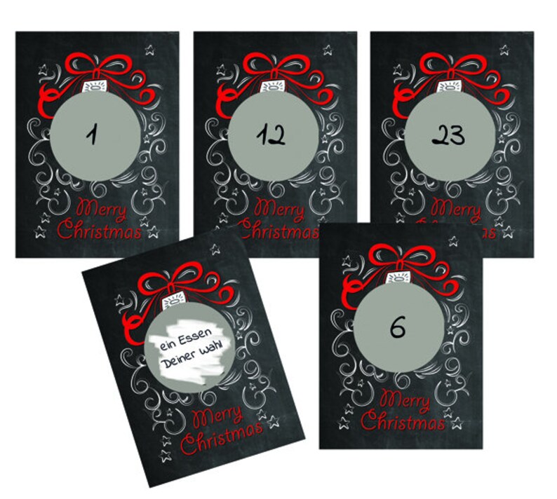 Weihnachtskarten zum Rubbeln, 25 Rubbelkarten Rubbeladventskalender Adventskalender befüllen Adventskalender Männer Weihnachtskalender Bild 4