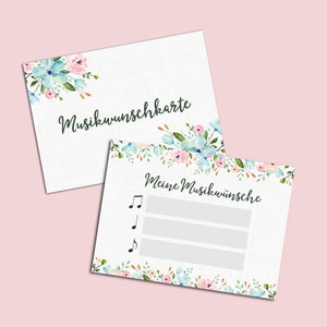 Musikwunschkarten für die Hochzeit als Hochzeitsspiel Gastgeschenk Gäste Musikwünsche Weiße Hochzeit