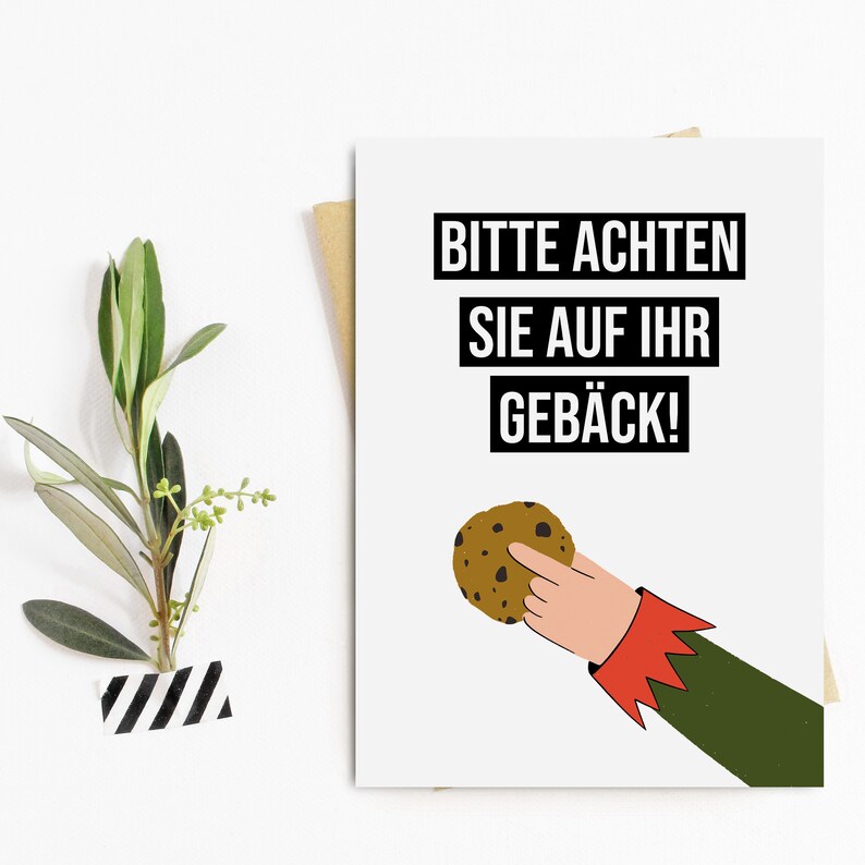 Weihnachtskarte GEBÄCK lustig Postkarte Weihnachten lustig Spruch Bild 3