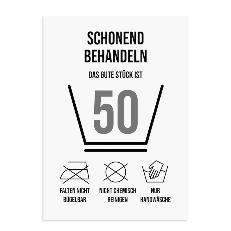 Poster GELDGESCHENK Geburtstag 50 Waschanleitung DOWNLOAD Bild 2