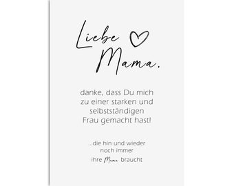 Postkarte LIEBE MAMA Mama Geschenk Muttertag Karte
