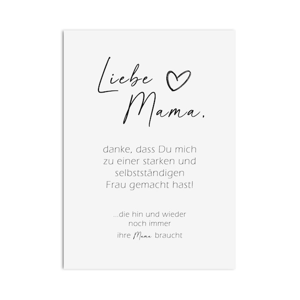 Postkarte LIEBE MAMA Mama Geschenk Muttertag Karte